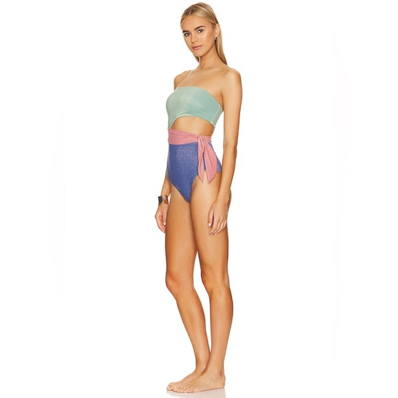 Zimmermann Lurex Cutout Scarf Tie One-Piece Swimsuit - Picture 4 of 14